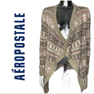 🛍️3/$40 Aeropostale knit Cardigan Metallic Thread Sweater  Size XS